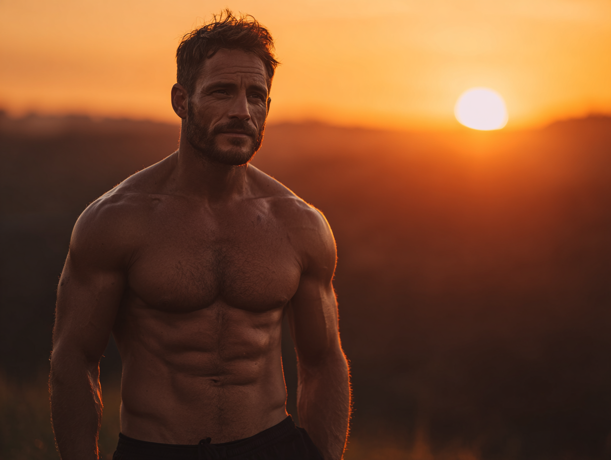 Чоловік виконує фізичні вправи